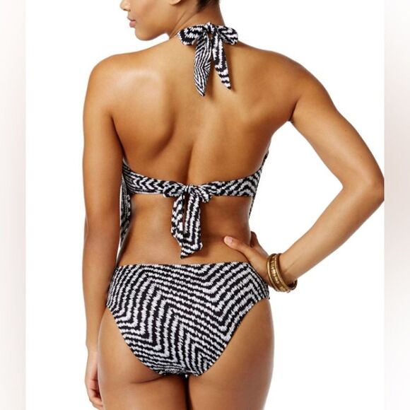 bar III Womens's Feather Daze Draped Monokini One-Piece Swimsuit Size S - Picture 4 of 5